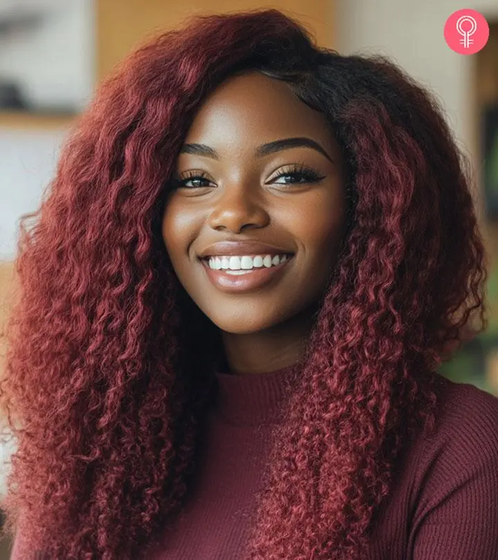 Voluminous Rich Auburn Curls — Winter Hair Colors for Black Women