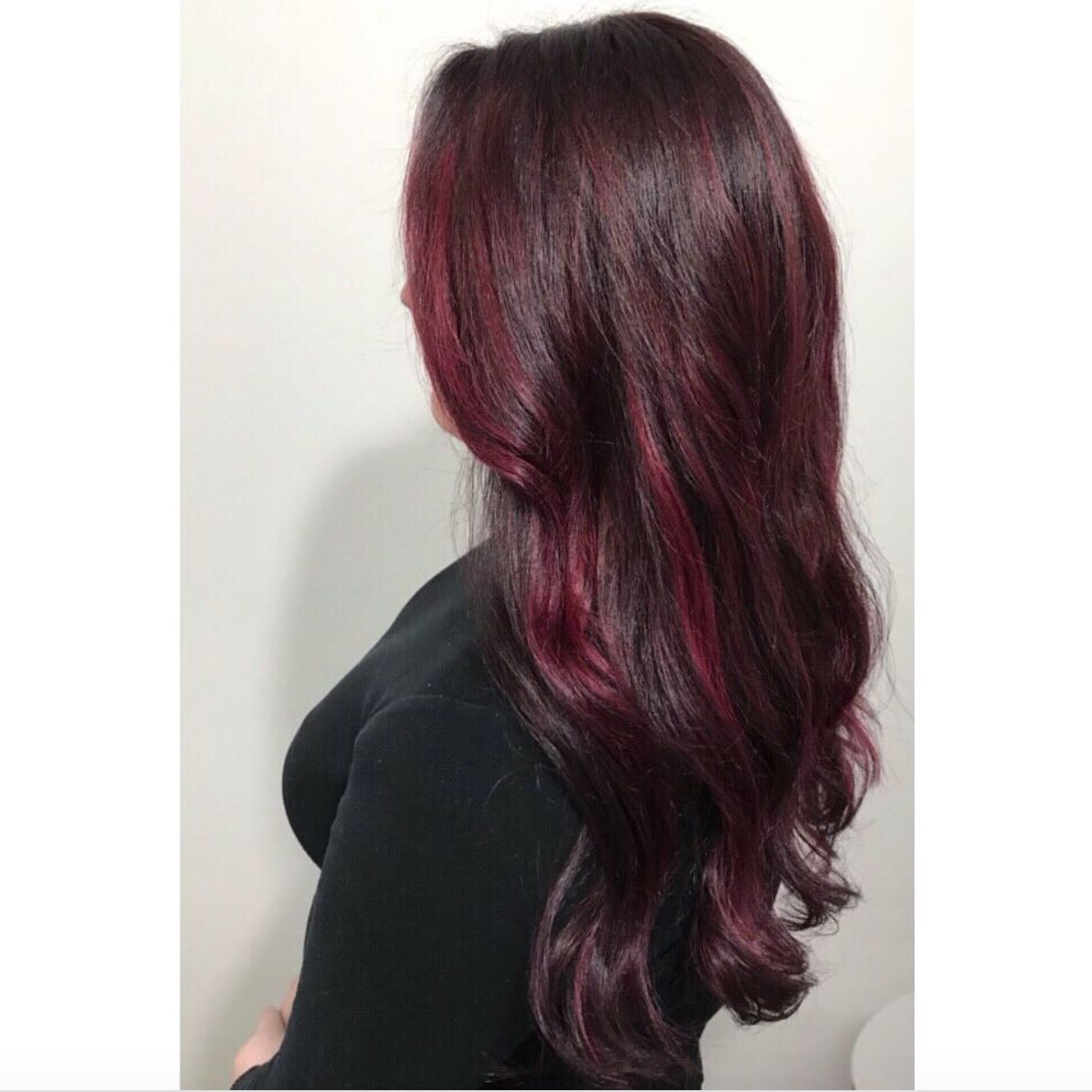 Dark Base With Red-Purple Streaks Dark Base With Red-Purple Streaks — Winter Red Hair Colors