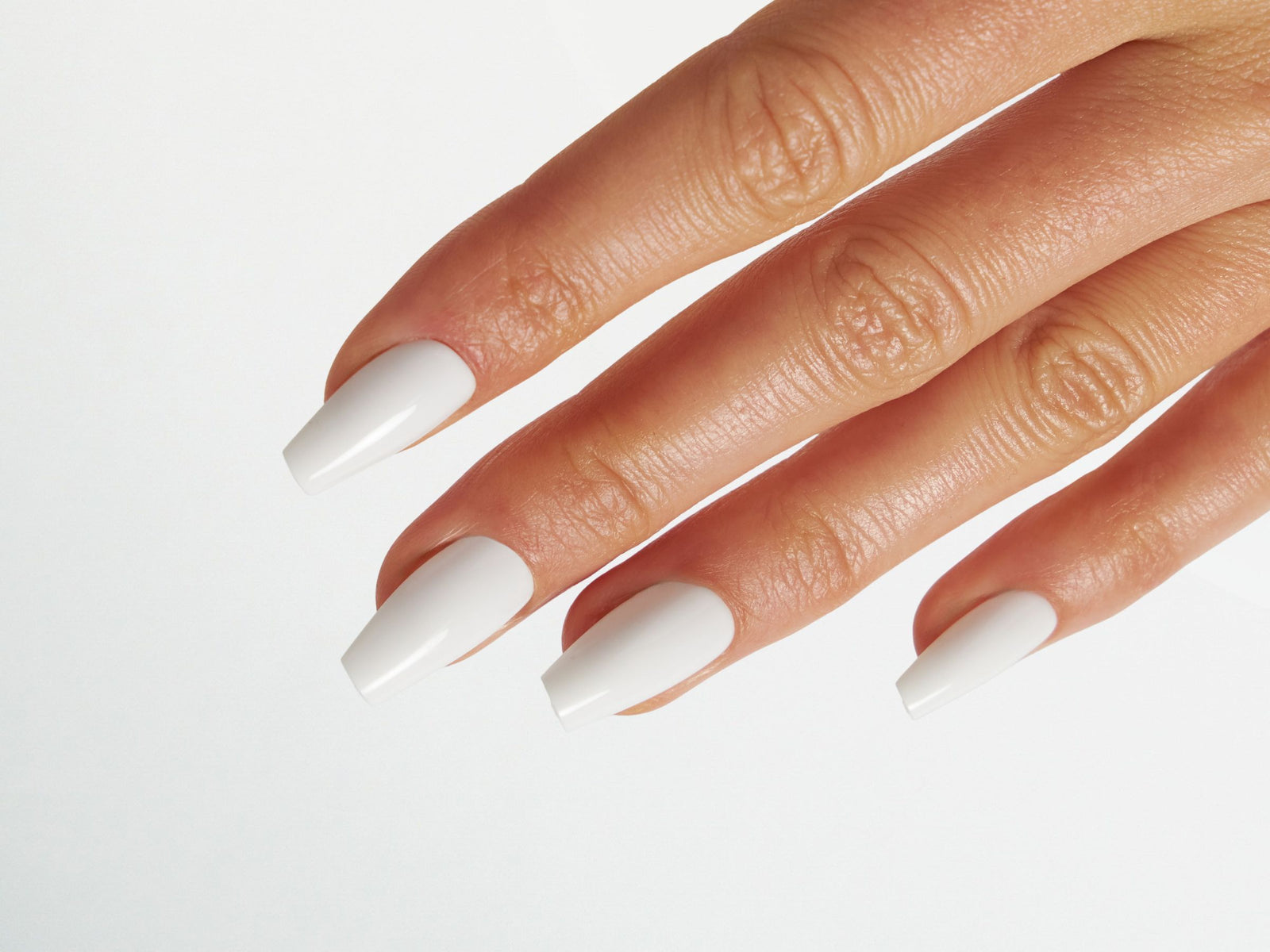 Medium Coffin Solid Glossy White Medium Coffin Solid Glossy White — Winter White Nails