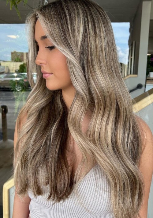 Mid-Back With Ash Blonde Balayage Blowout Mid-Back With Ash Blonde Balayage Blowout — Winter Balayage