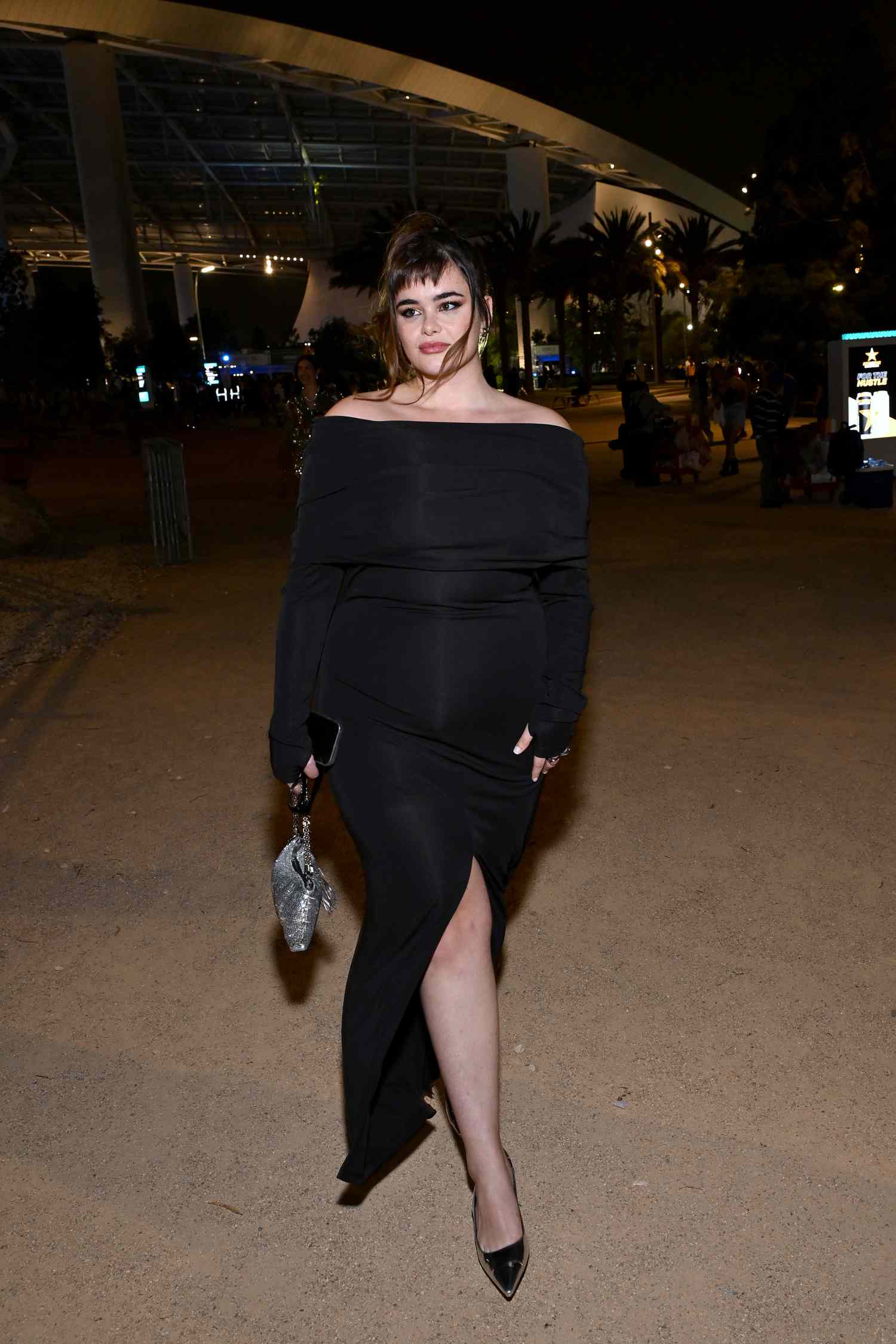 Off-the-Shoulder Knit Dress for a Chic Dinner Event — Winter Dinner Outfits