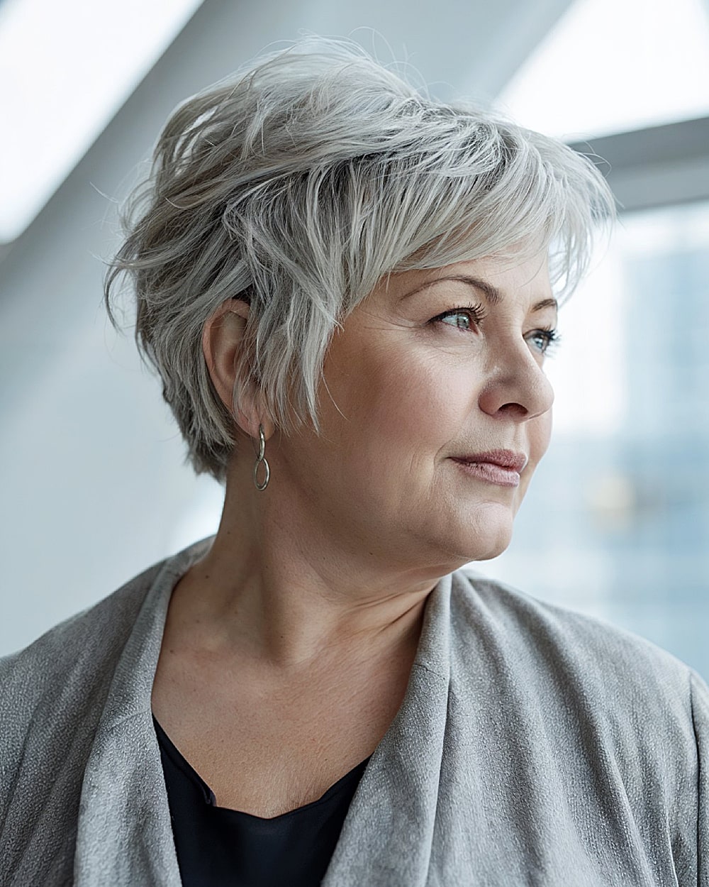 Voluminous Layered Bob With Ash Blonde — Winter Haircuts for Plus Size Women
