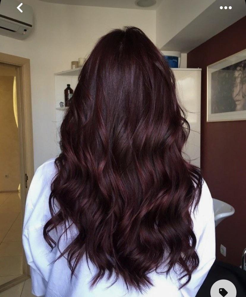 Deep Burgundy Mid-Back Waves Deep Burgundy Mid-Back Waves — Burgundy Hair Color