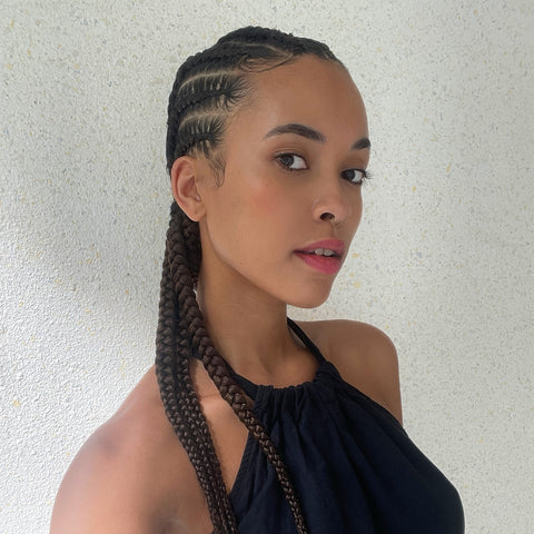 Black With Brown Tips Mid-Back Braided Protective Style Black With Brown Tips Mid-Back Braided Protective Style — Winter Haircuts for Black Women