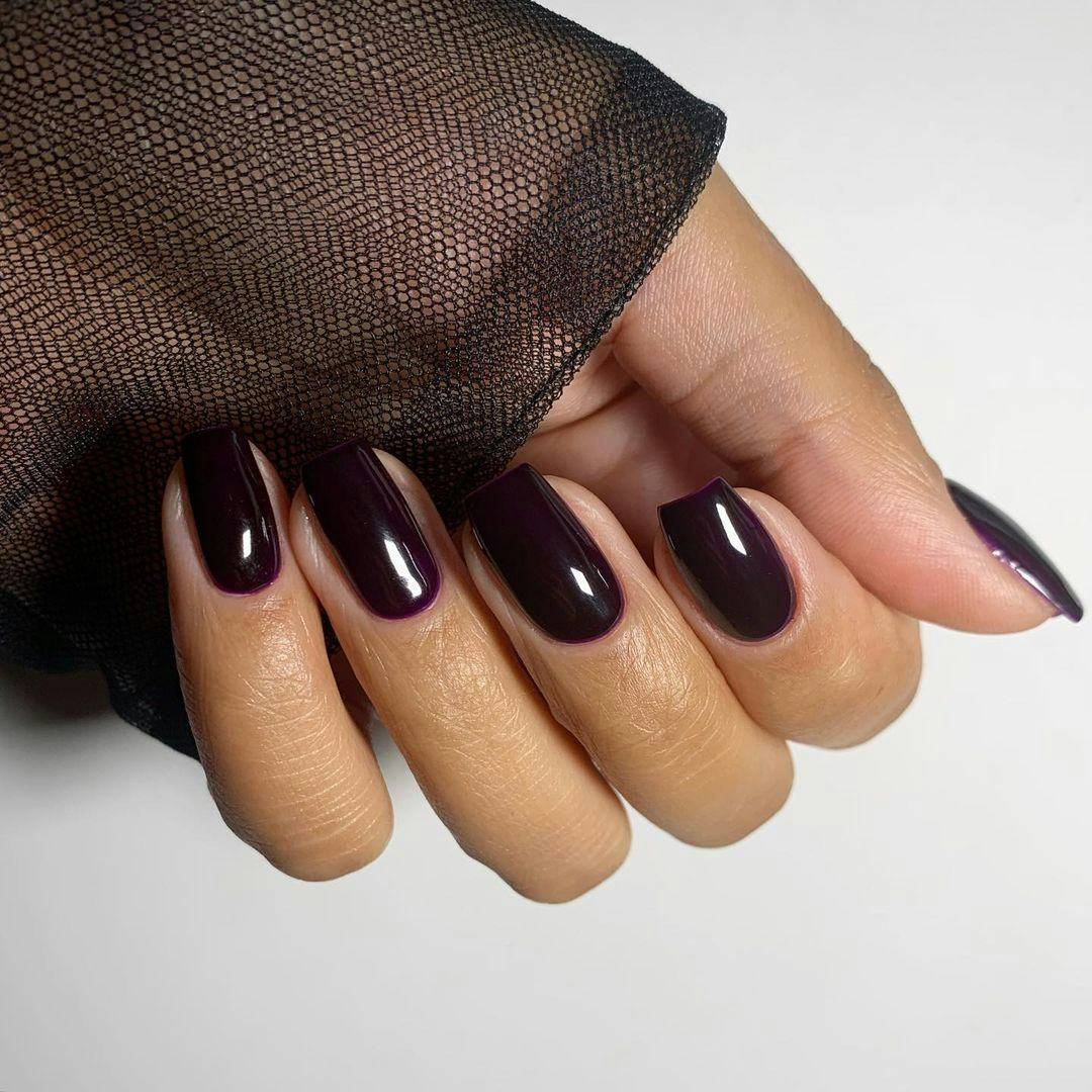 Almost Black Cherry Square Nails Almost Black Cherry Square Nails — Black Cherry Nails