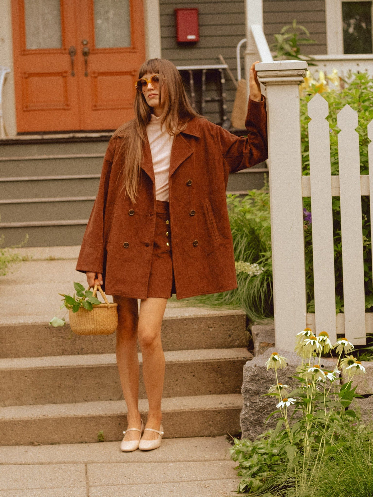 Coordinated Casual: Brown Corduroy Peacoat Set — Peacoat Outfits