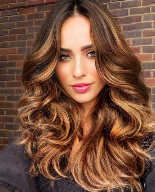 Warm Brown With Caramel Highlights Warm Brown With Caramel Highlights — Fall to Winter Hair Colors
