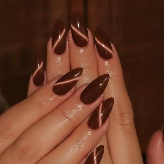 Chocolate Brown Cat-Eye Effect Chocolate Brown Cat-Eye Effect — Chocolate Brown Nails