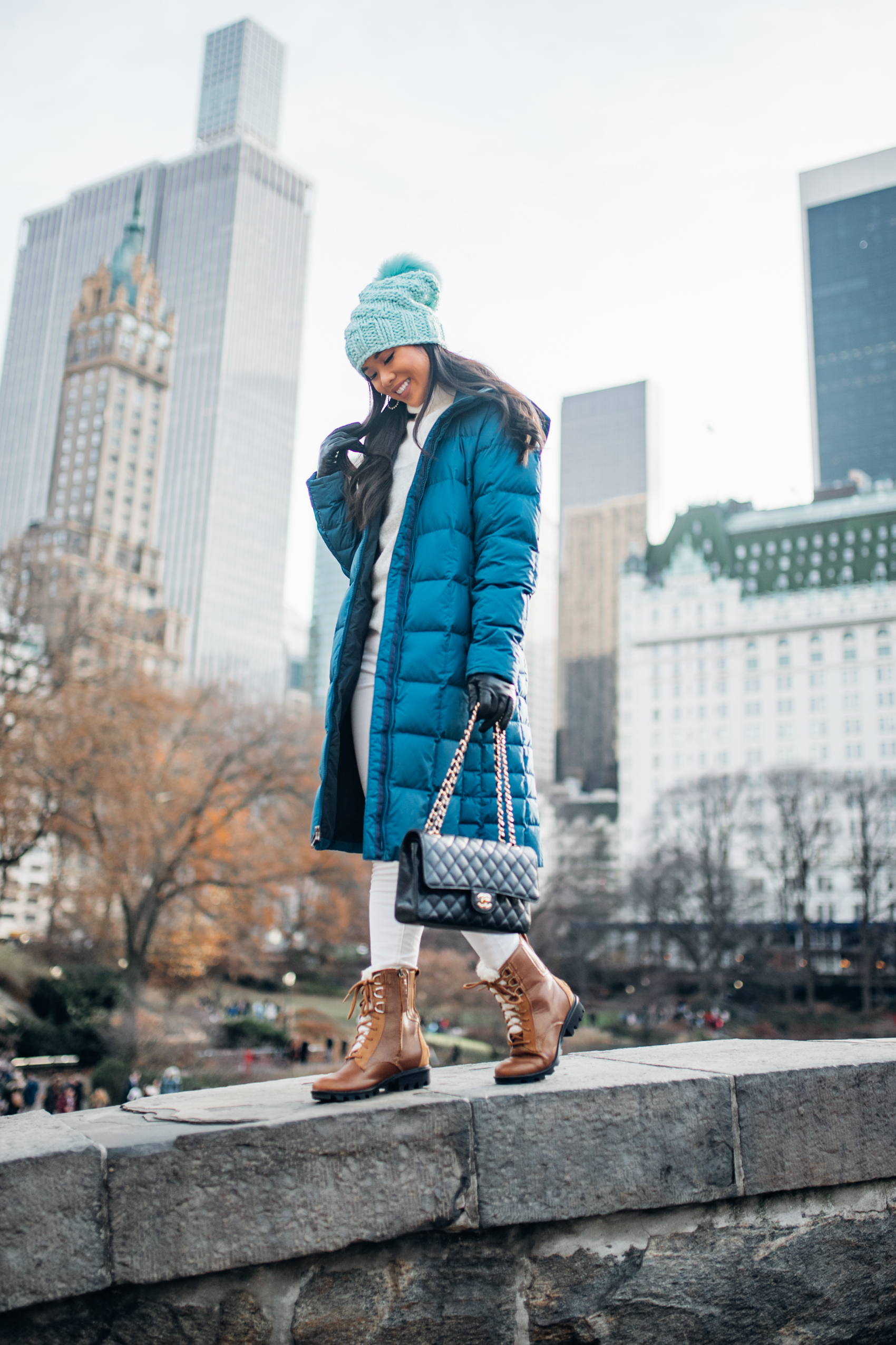 Teal Puffer Coat and Beanie for Outdoor Comfort Teal Puffer Coat and Beanie for Outdoor Comfort — Cold Weather Outfits