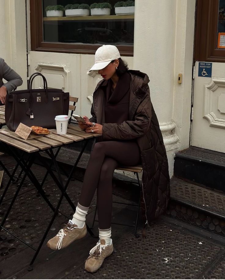Quilted Brown Puffer Coat for a Casual Outing Quilted Brown Puffer Coat for a Casual Outing — winter outfits for black women