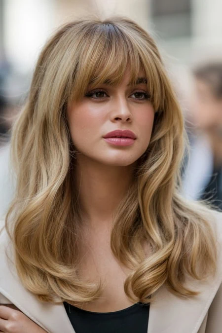 Ash Blonde Long Layers with Curtain Bangs Ash Blonde Long Layers with Curtain Bangs — Winter Haircuts for Oval Faces