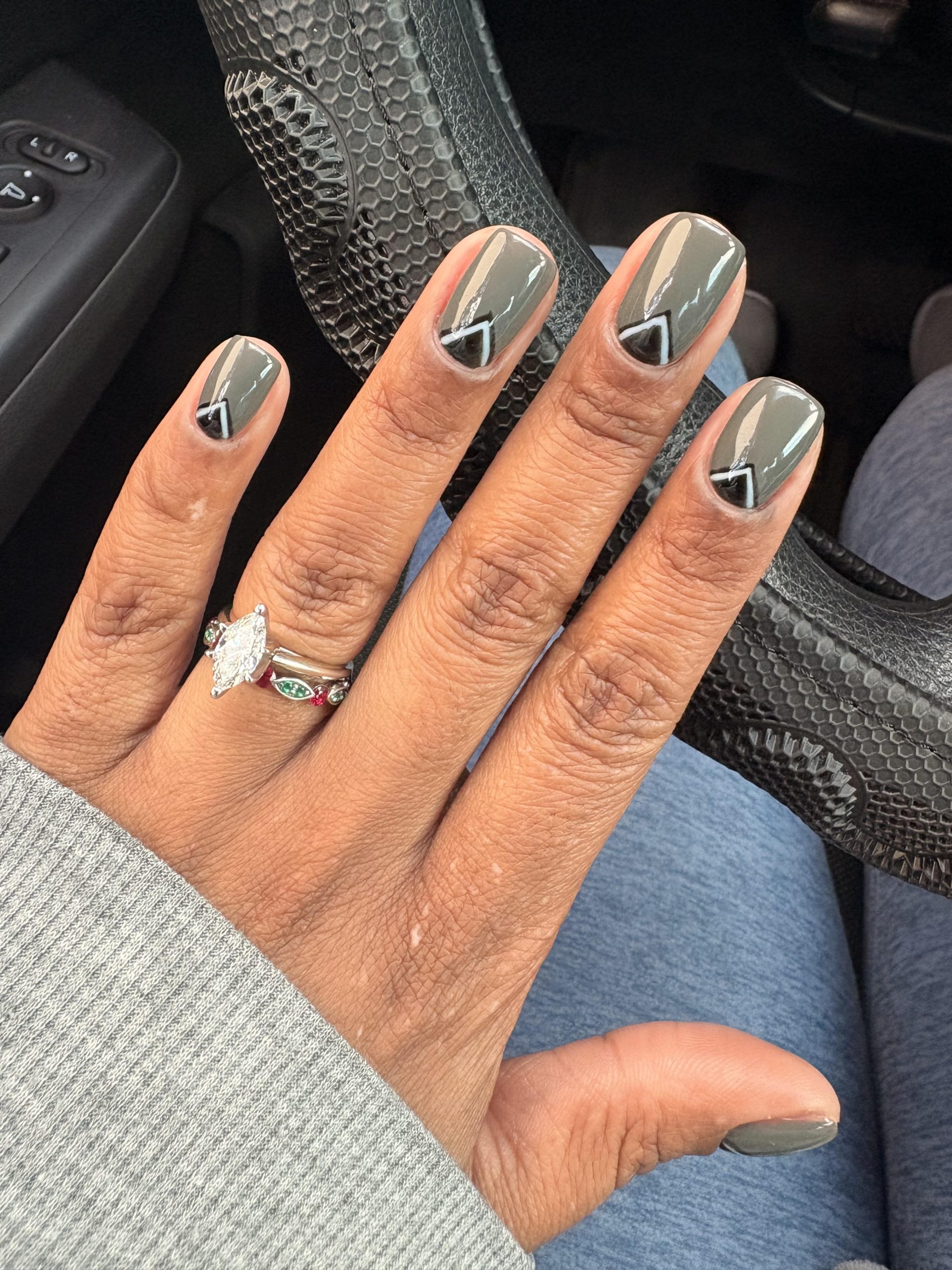 Geometric Cuticle Accents Geometric Cuticle Accents — Winter Gray Nails