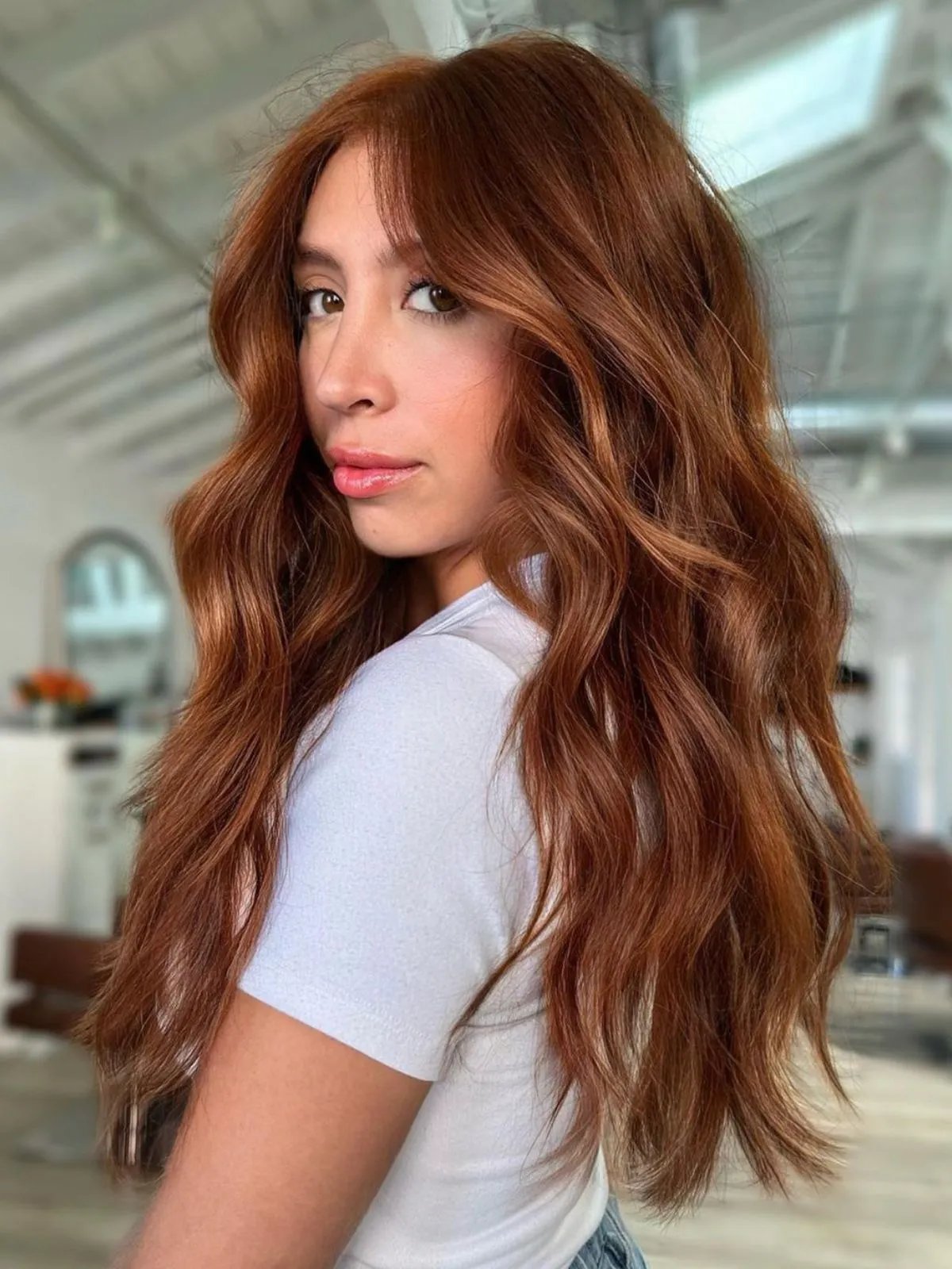 Warm Copper Red With Golden Highlights — Winter Hair Colors for Redheads