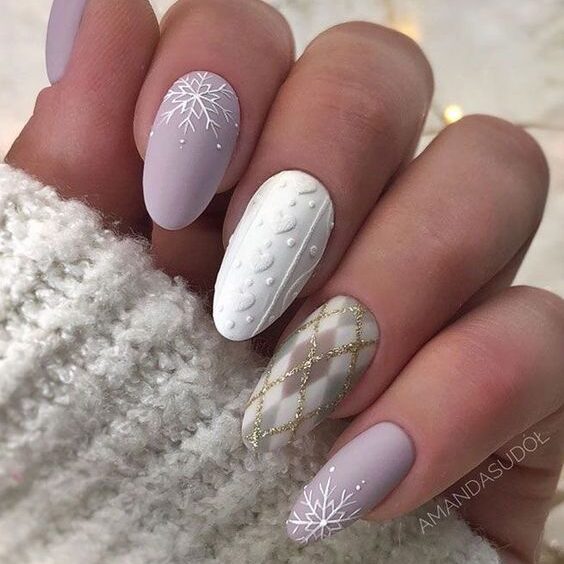 Matte Textured Glitter Visual Idea Matte Textured Glitter Visual Idea — Winter Nail Colors