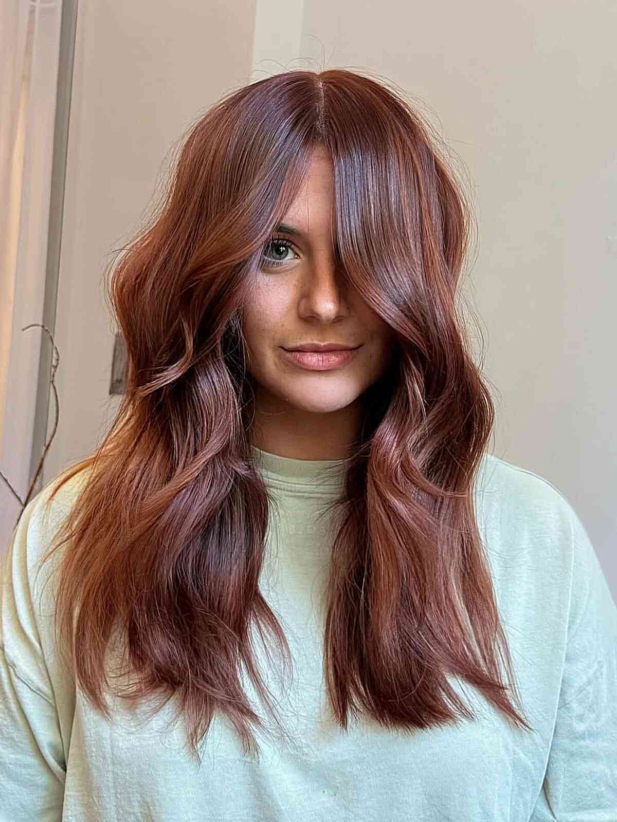 Reddish-Brown With Rose Gold Undertones — Chestnut Brown Hair