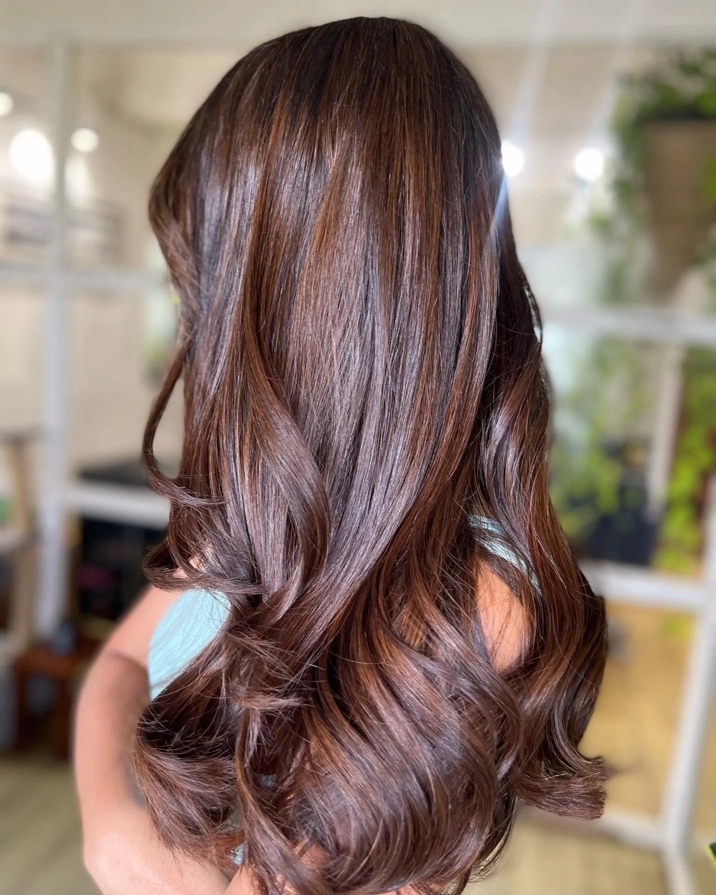 Collarbone Layers With Copper Balayage Collarbone Layers With Copper Balayage — Winter Balayage