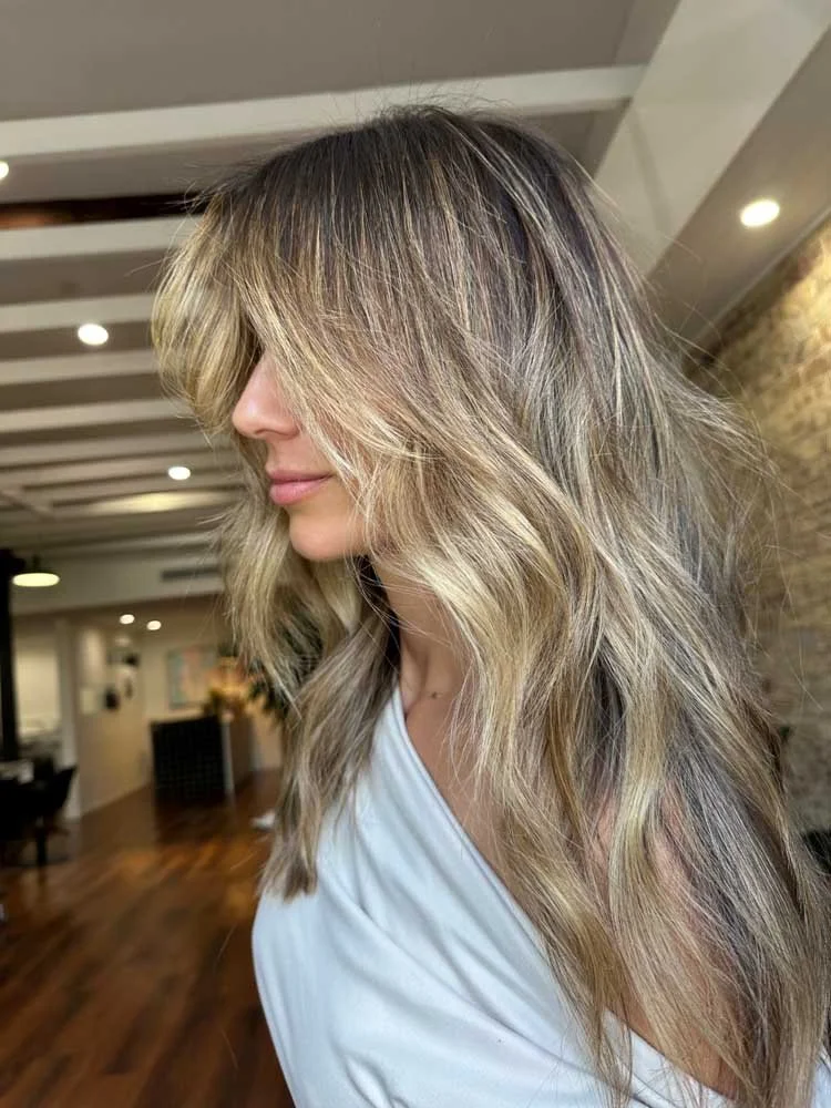 Ashy Blonde Shoulder Length With Face Framing Bangs — Winter Highlights