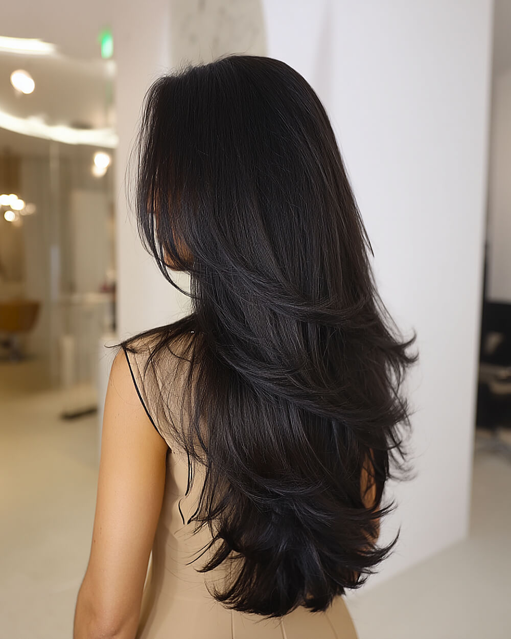 Cascading Layers on Straight Black Hair — Long Winter Haircuts