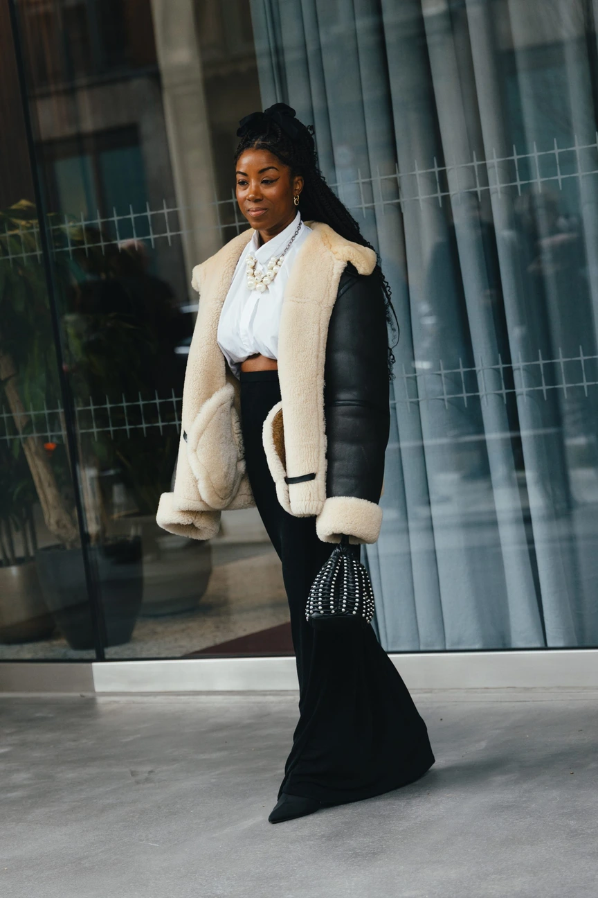 Textural Contrast: Shearling Jacket with Maxi Skirt Textural Contrast: Shearling Jacket with Maxi Skirt — London Winter Outfits