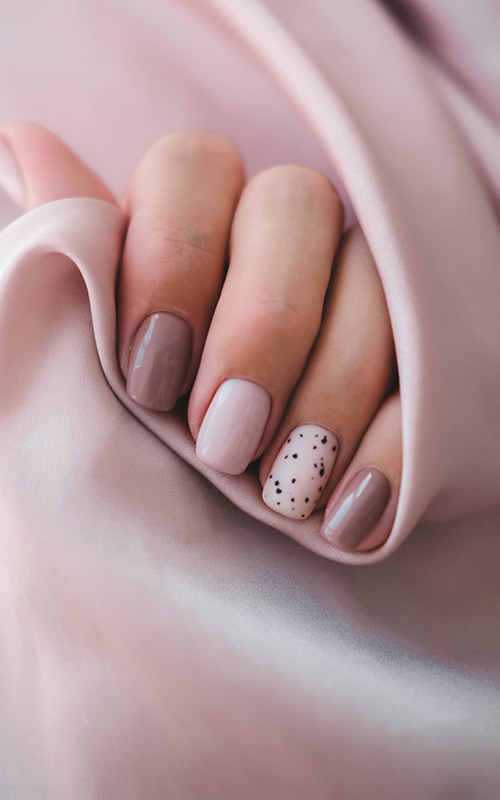Glossy Light Blue with Scattered Floral Designs Glossy Light Blue with Scattered Floral Designs — simple nail designs