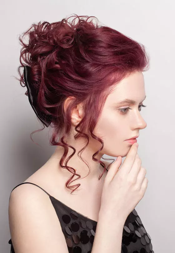 Deep Burgundy Elegant Updo — Winter Hair Colors for Pale Skin