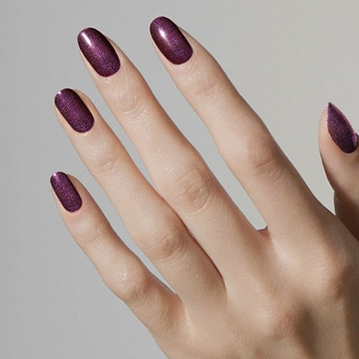 Shimmer Plum Short Oval Nails Shimmer Plum Short Oval Nails — Winter Nail Colors for Women Over 50