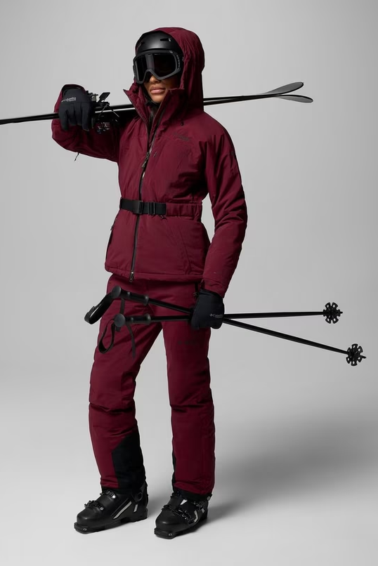 Burgundy Ski Suit with Belted Waist Burgundy Ski Suit with Belted Waist — Ski Outfits