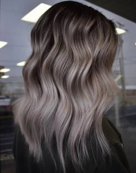 No Bangs Collarbone Mushroom Brown Ash Blonde Blend — Mushroom Brown Hair