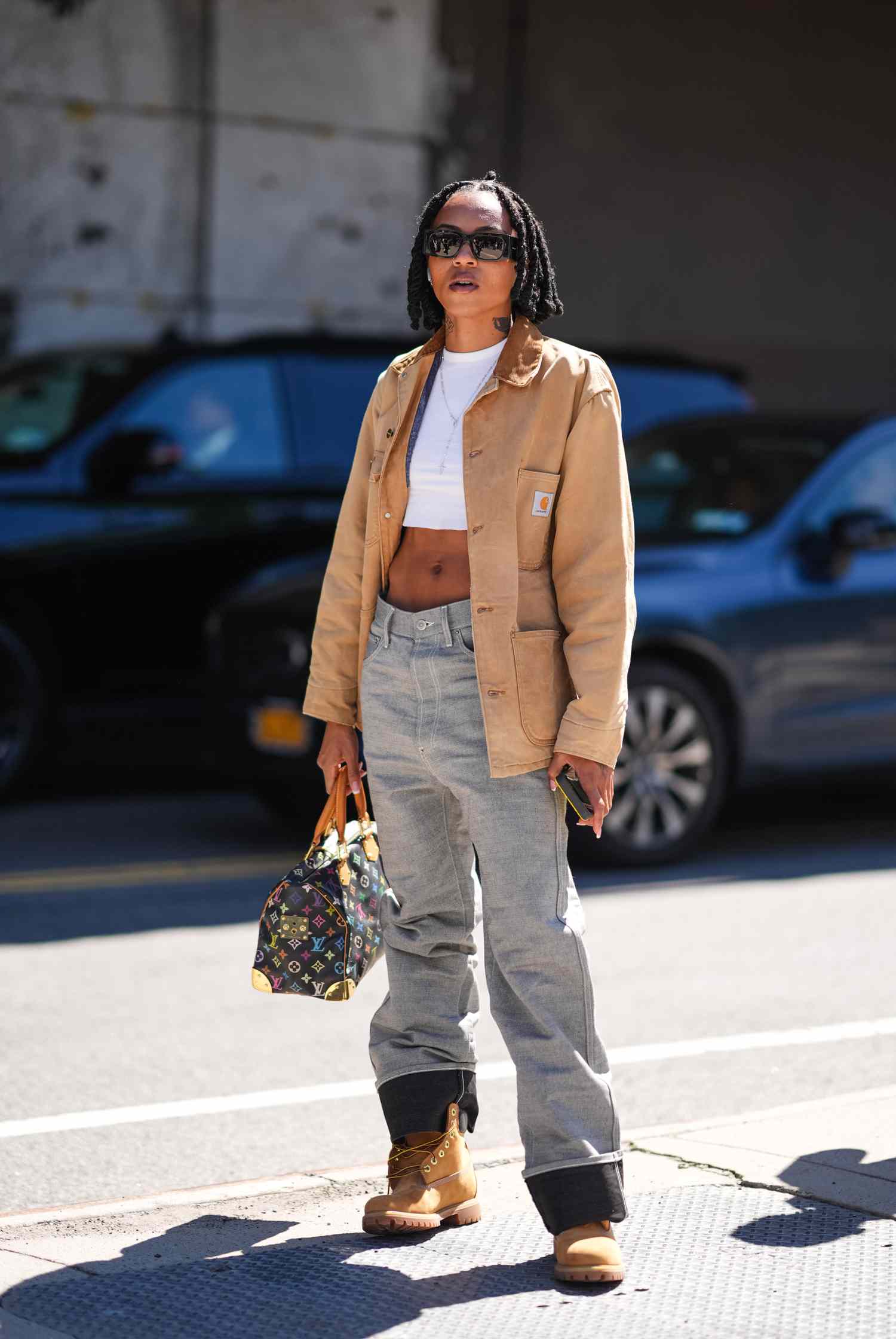 Workwear Inspired: Baggy Jeans and Oversized Jacket — Timberland Boots Outfits