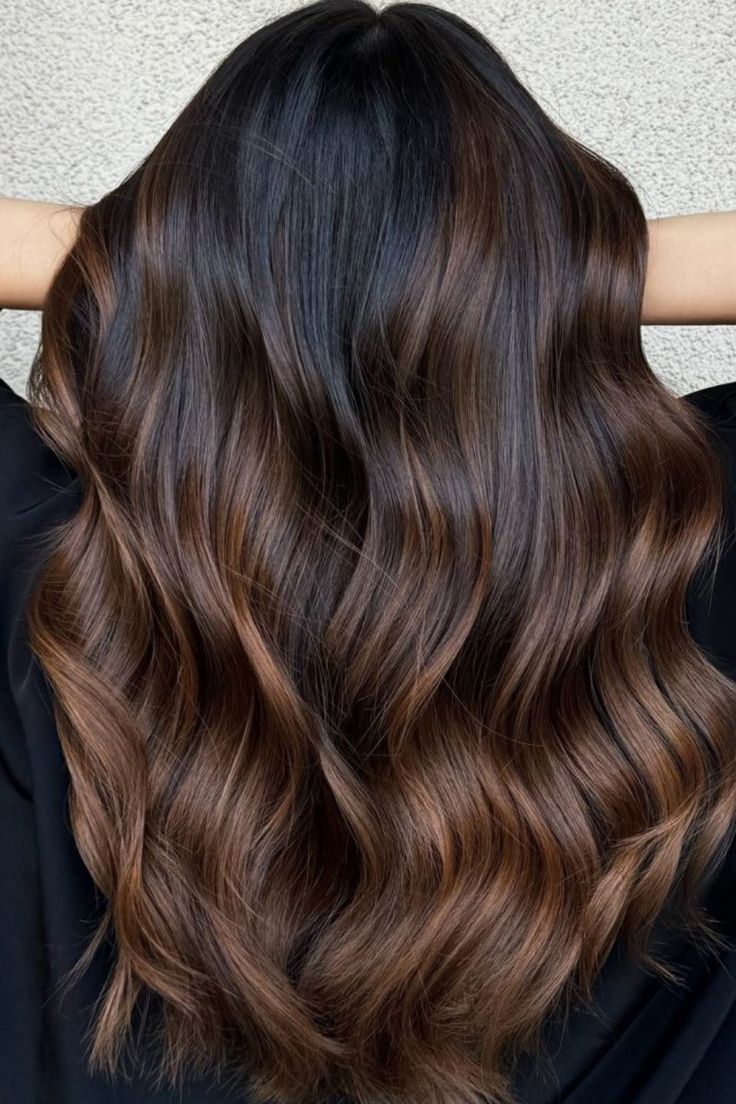 Dark Brown With Cinnamon Copper Balayage — Cinnamon Brown Hair