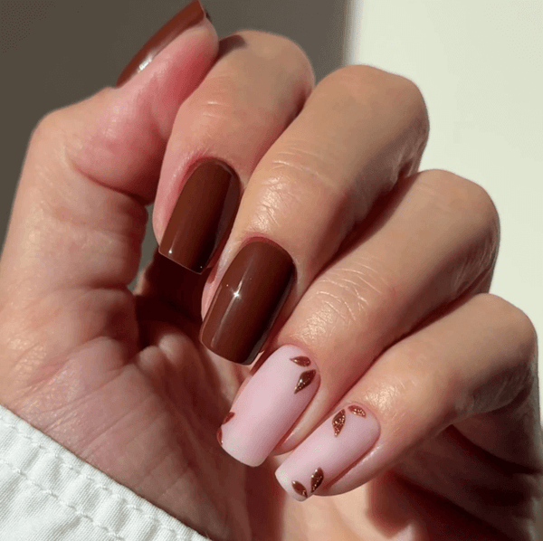Warm Medium Square Glossy Brown Warm Medium Square Glossy Brown — Chocolate Brown Nails