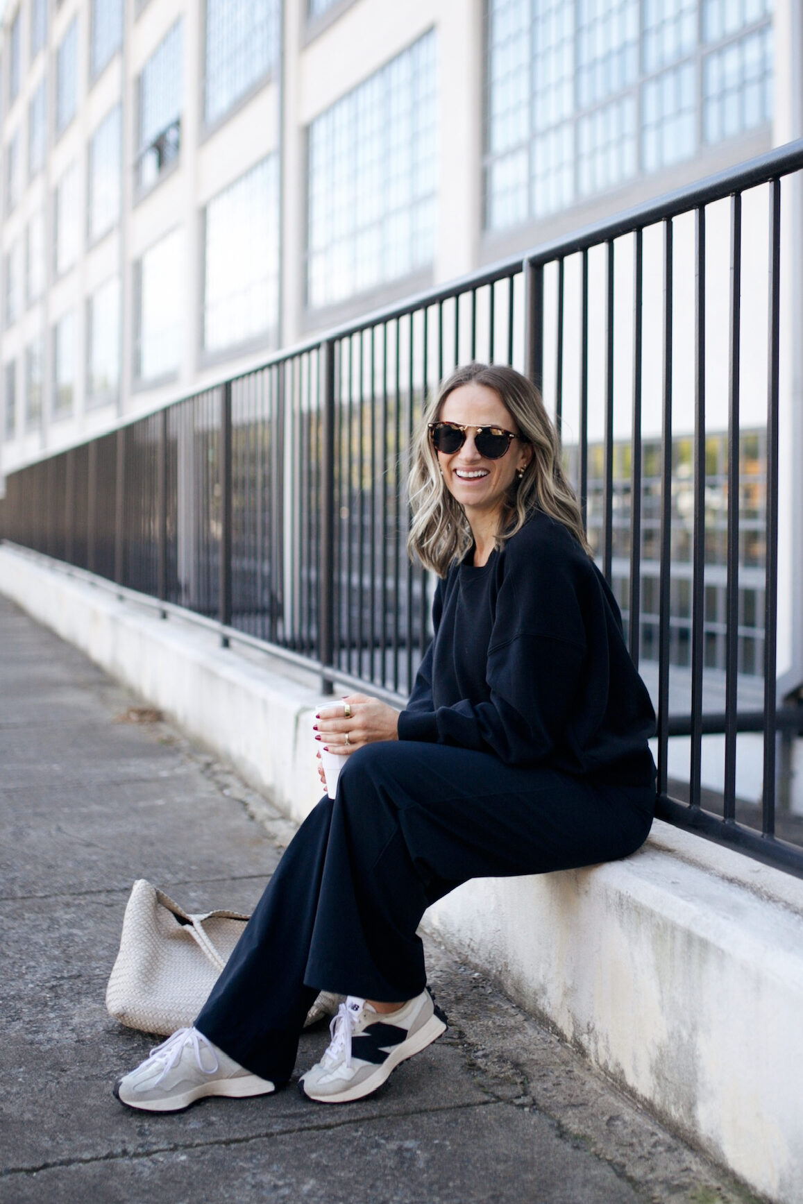 Wide-Leg Pants and Crewneck for Relaxed Athleisure — Winter Athleisure Outfits