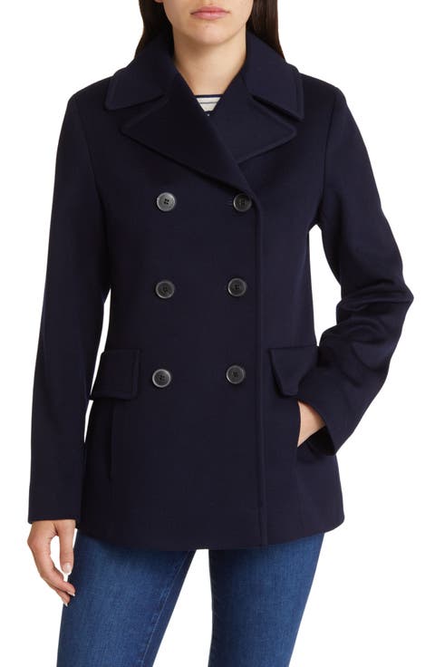 Timeless Staple: Fitted Navy Peacoat with Stripes and Denim — Peacoat Outfits