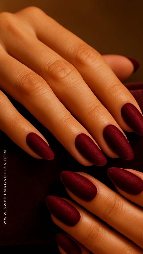 Solid Color Deep Matte Burgundy Solid Color Deep Matte Burgundy — Winter Matte Nails