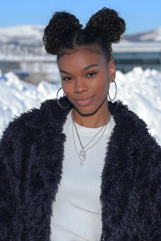 Plush Black Fluffy Coat with White Top Plush Black Fluffy Coat with White Top — Winter Outfits for Black Girls