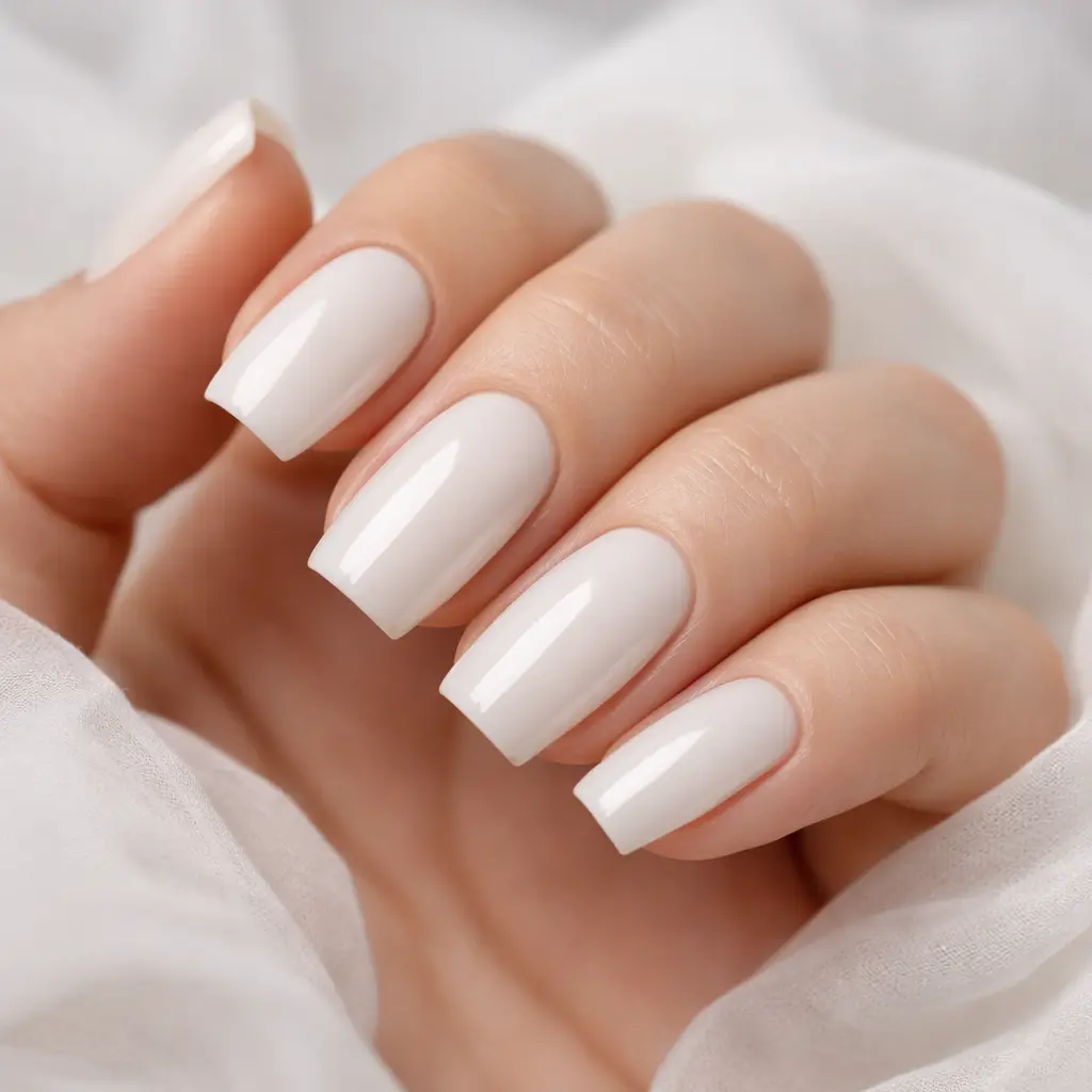 Perfectly Uniform Opaque Milky White Long Square Nails Perfectly Uniform Opaque Milky White Long Square Nails — Milky White Nails
