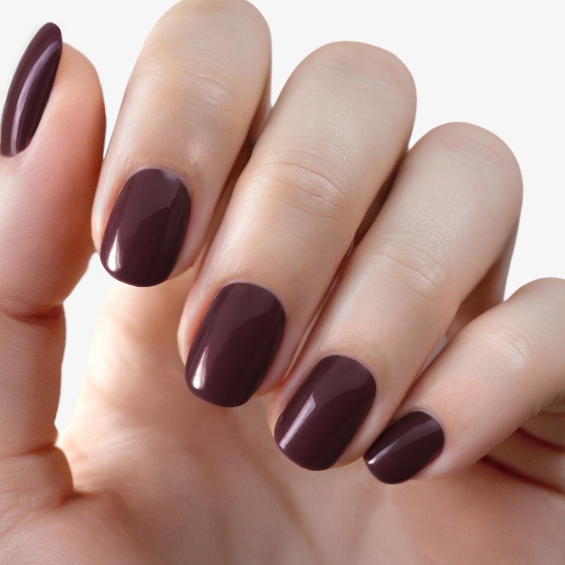Short Oval Muted Plum Nails Short Oval Muted Plum Nails — Black Cherry Nails