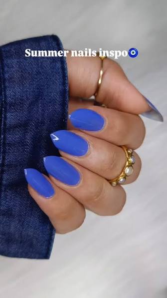 Detailed Art Clean Cuticle Work Deep Blue Glossy Short Square Detailed Art Clean Cuticle Work Deep Blue Glossy Short Square — blue nail inspo