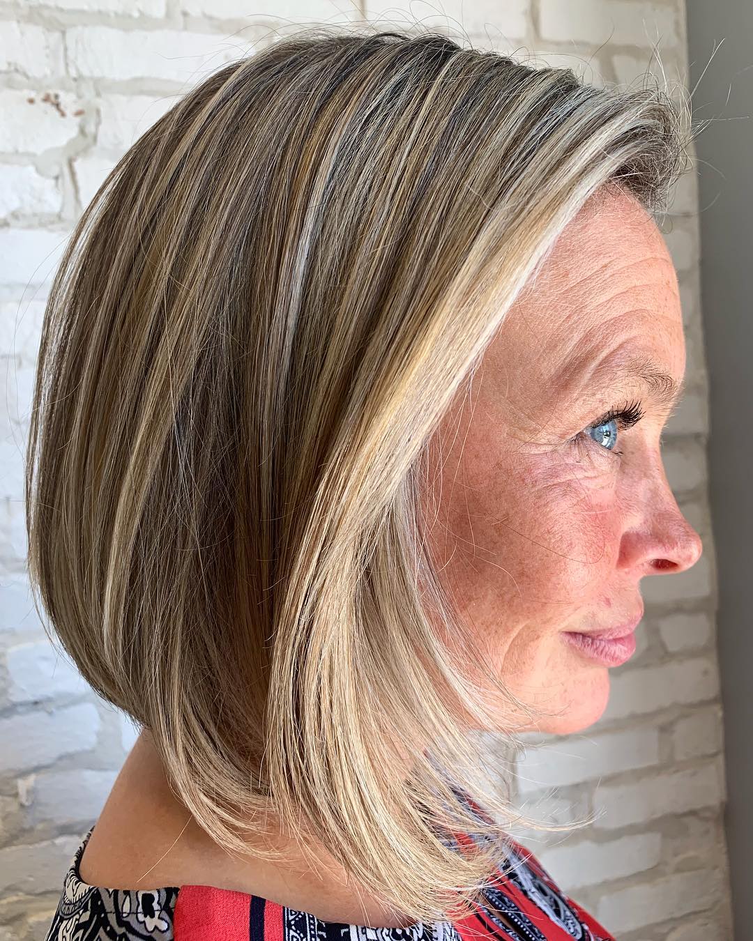 Ash Blonde Bob With Darker Roots And Grey — Winter Hair Colors for Women Over 60