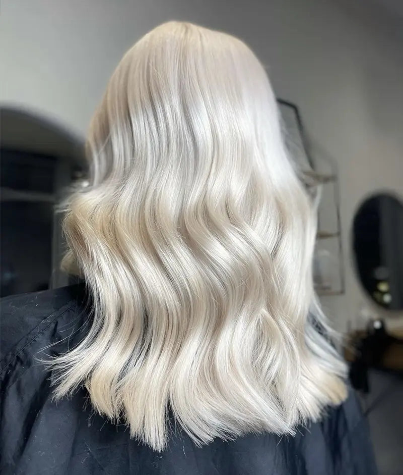 Mid-Back Uniform Platinum With Subtle Ash Mid-Back Uniform Platinum With Subtle Ash — Icy Blonde Hair