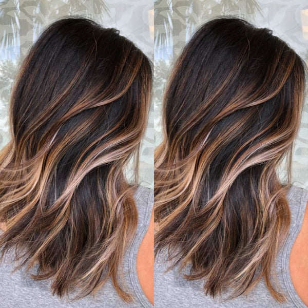 Collarbone Layers With Pearl Blonde Balayage Collarbone Layers With Pearl Blonde Balayage — Blonde to Brunette Hair