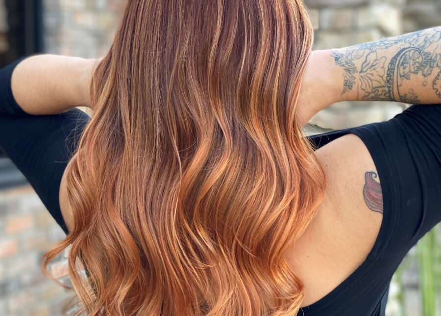Copper With Lighter Balayage Copper With Lighter Balayage — Winter Copper Hair Color