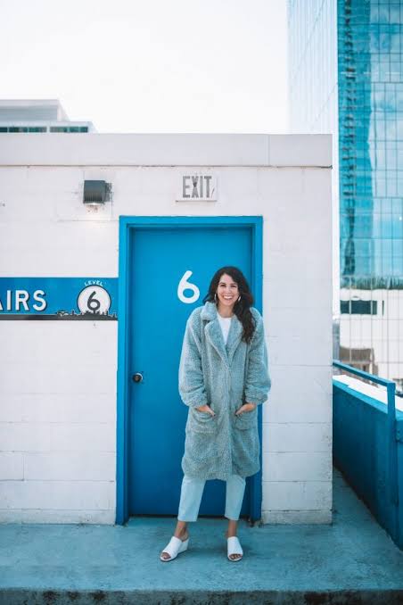 Monochromatic Ease: Light Blue Teddy Coat with Matching Trousers — Teddy Coat Outfits