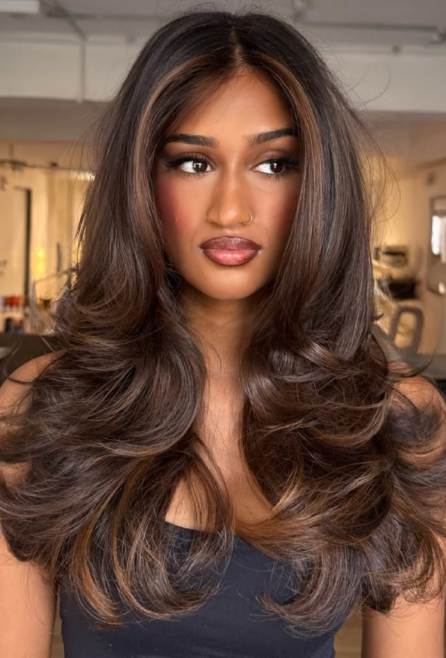 Chestnut With Caramel & Blonde Contrast — Chestnut Brown Hair