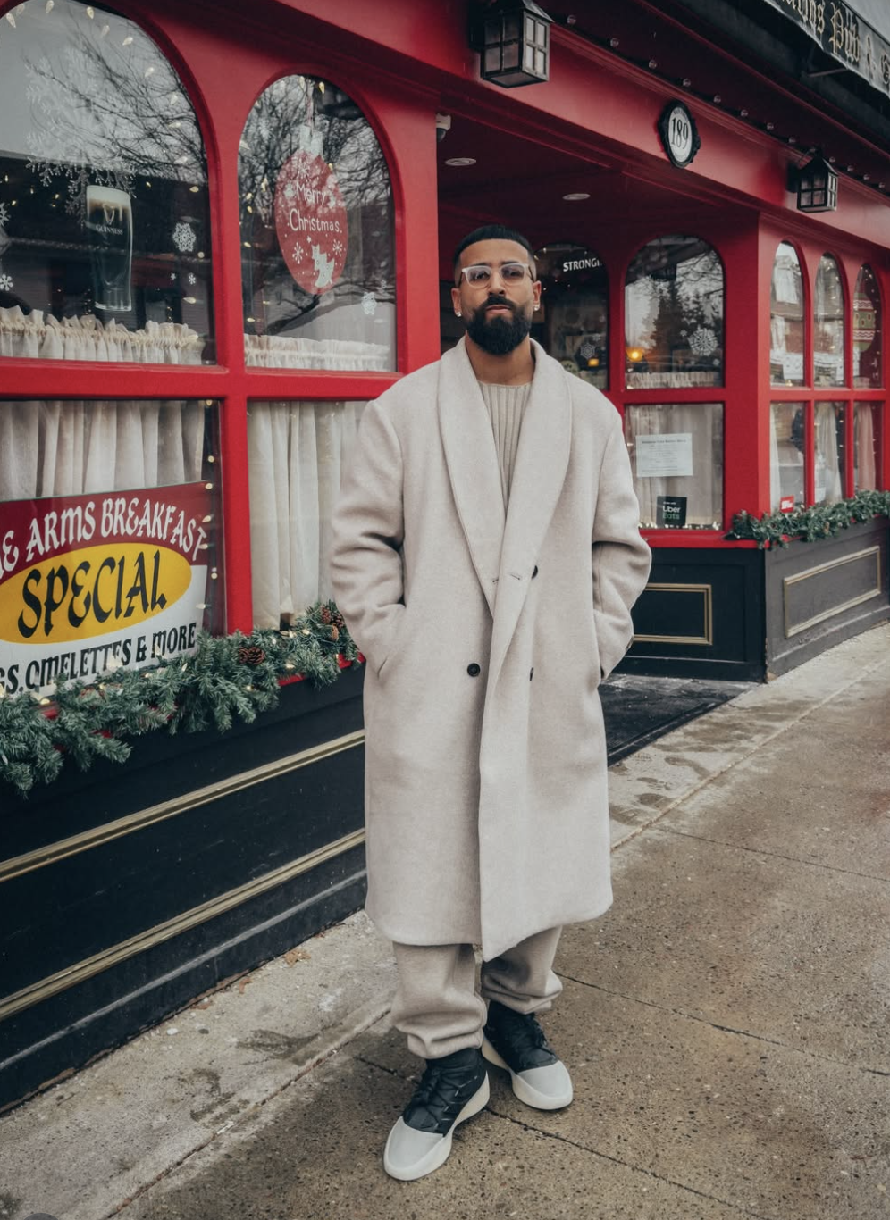 Oversized Double-Breasted Coat for Cozy Winter Chic — Winter Outfits for Men