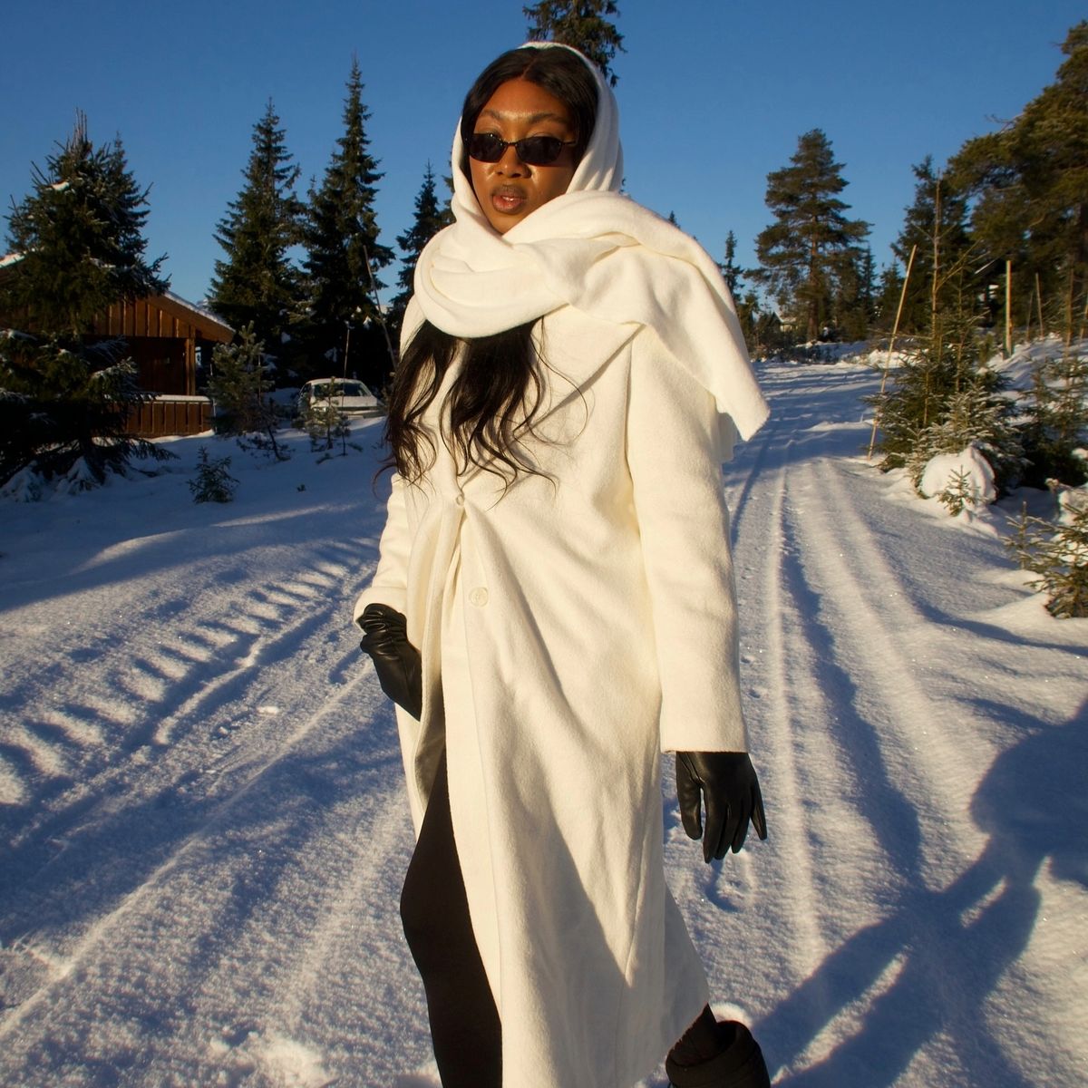 Monochromatic White Wool Coat for Striking Winter Impact — Europe Winter Outfits