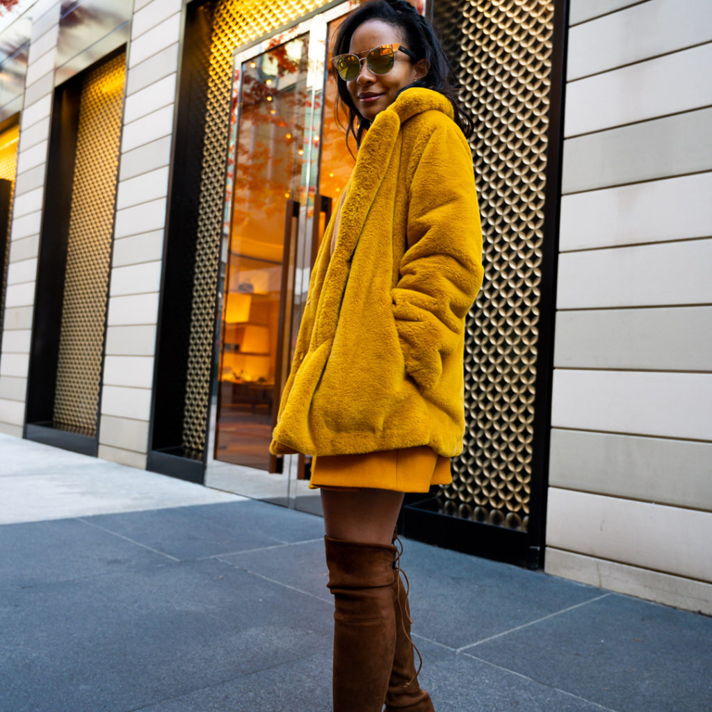 Long Brown Faux Fur Coat for Stylish Winter Layering — Faux Fur Coat Outfits