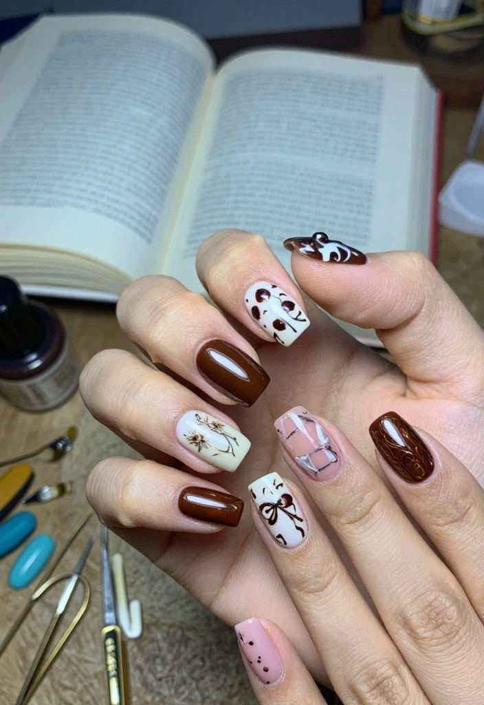 Book Lover's Coffin Nails Book Lover's Coffin Nails — nail art ideas