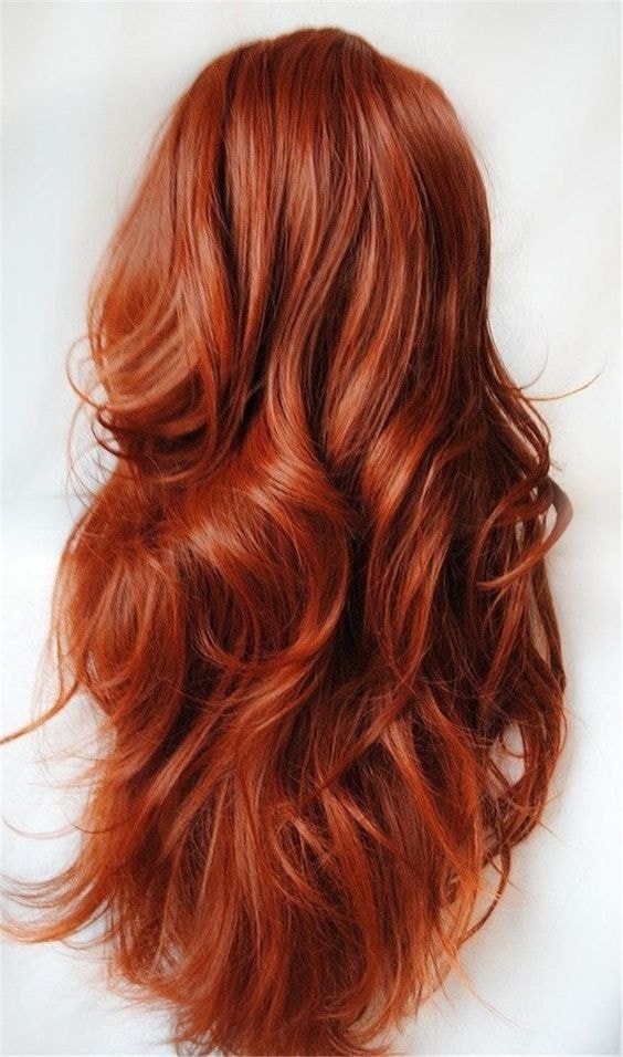 Mid-Back Warm Copper Red Waves Mid-Back Warm Copper Red Waves — Winter Red Hair Colors