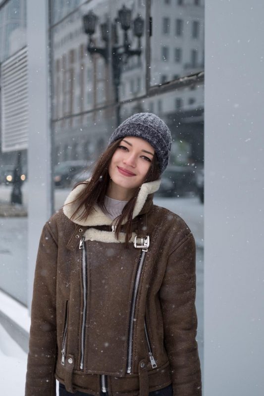 Plaid Mini Skirt and Suede Jacket for a Chic College Outfit — Winter College Outfits